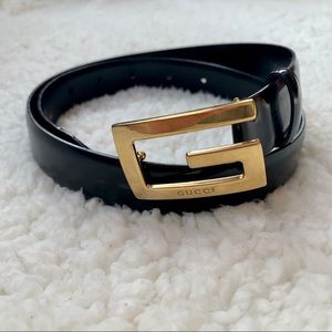 Gucci Belt in Black Leather w/ Brown Gucci Bag